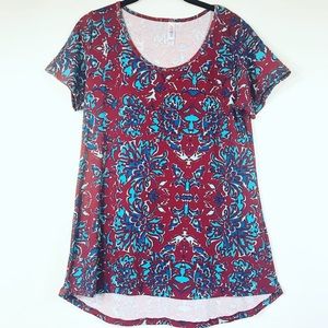 LulaRoe Colorful Pattern Tee, Size Small